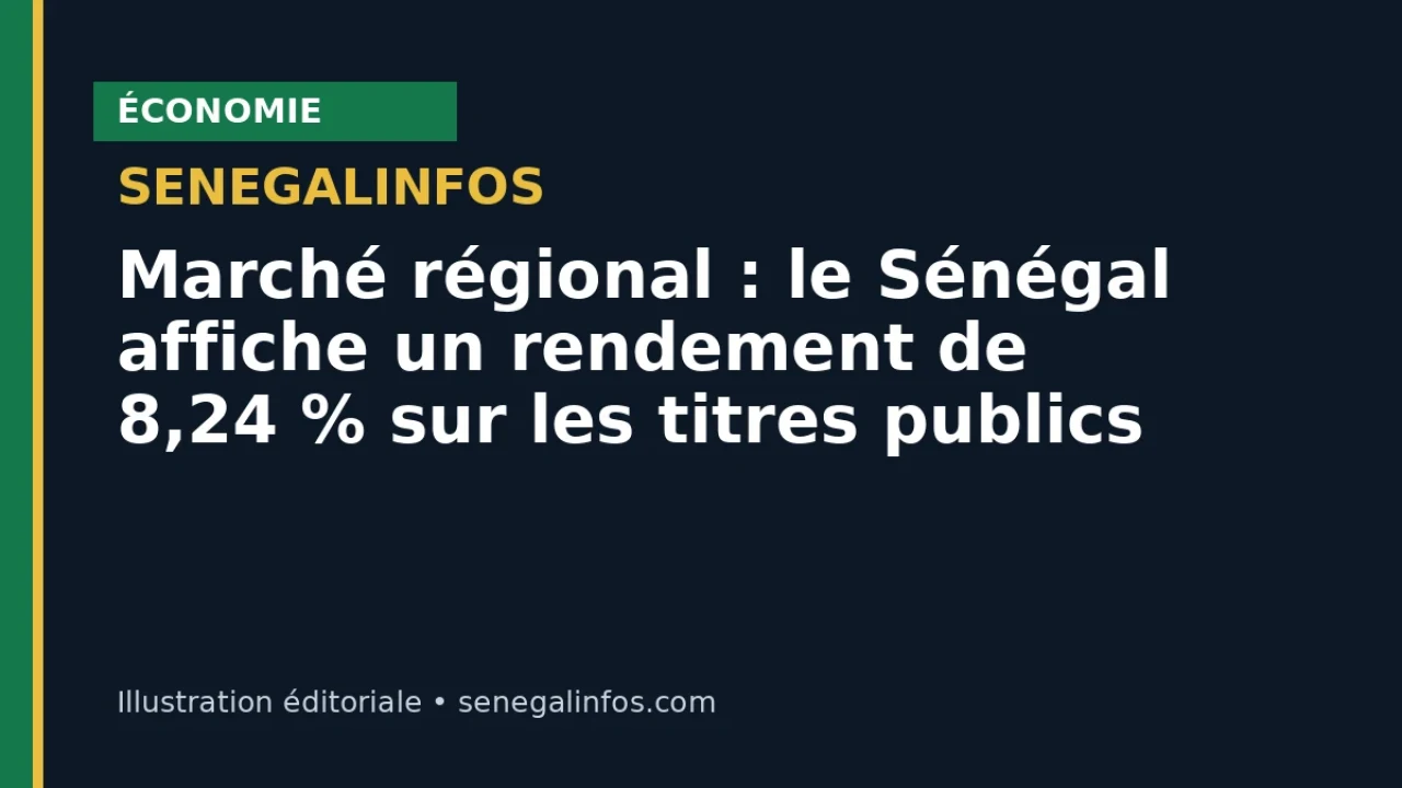 Marché régional : le Sénégal affiche un rendement de 8,24 % sur les titres publics
