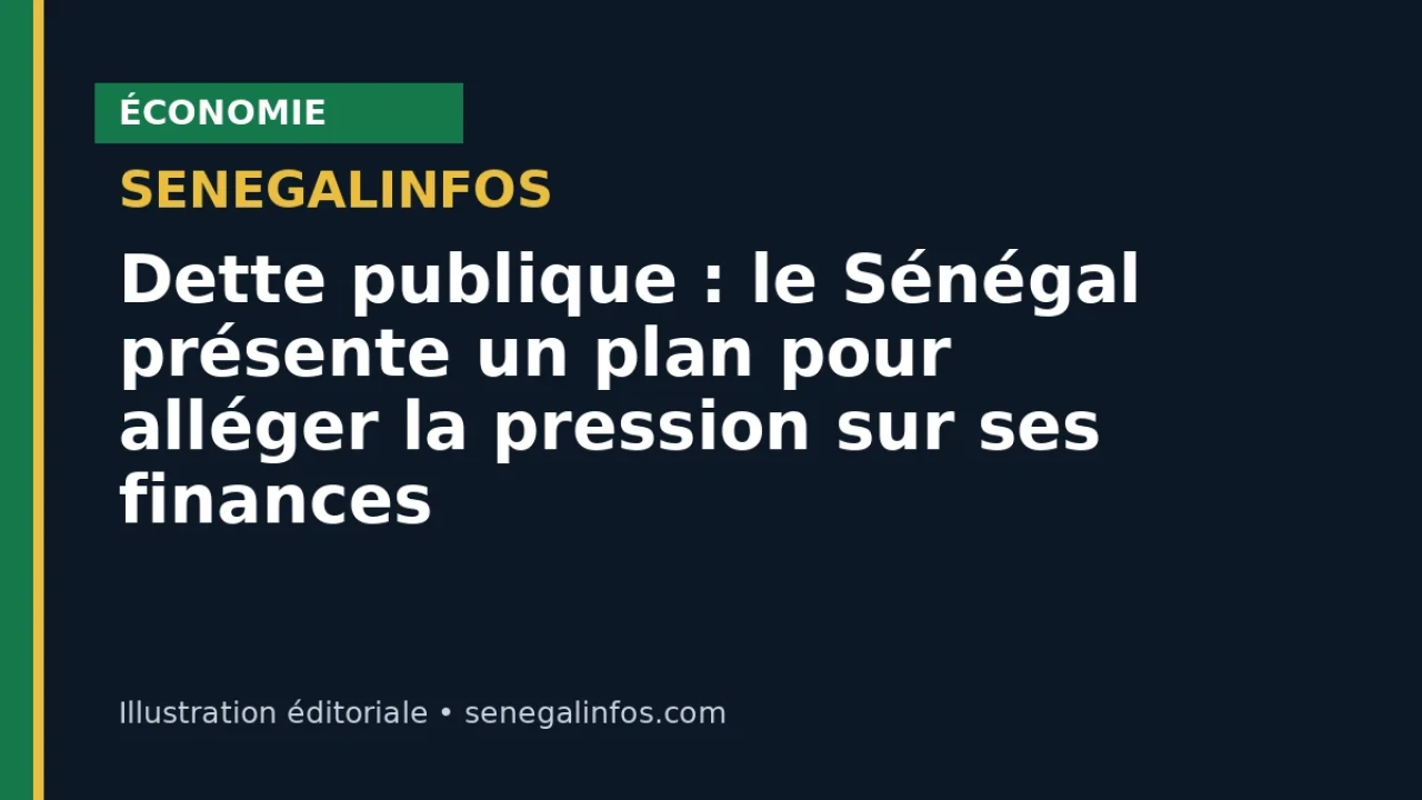 Dette publique : le Sénégal présente un plan pour alléger la pression sur ses finances