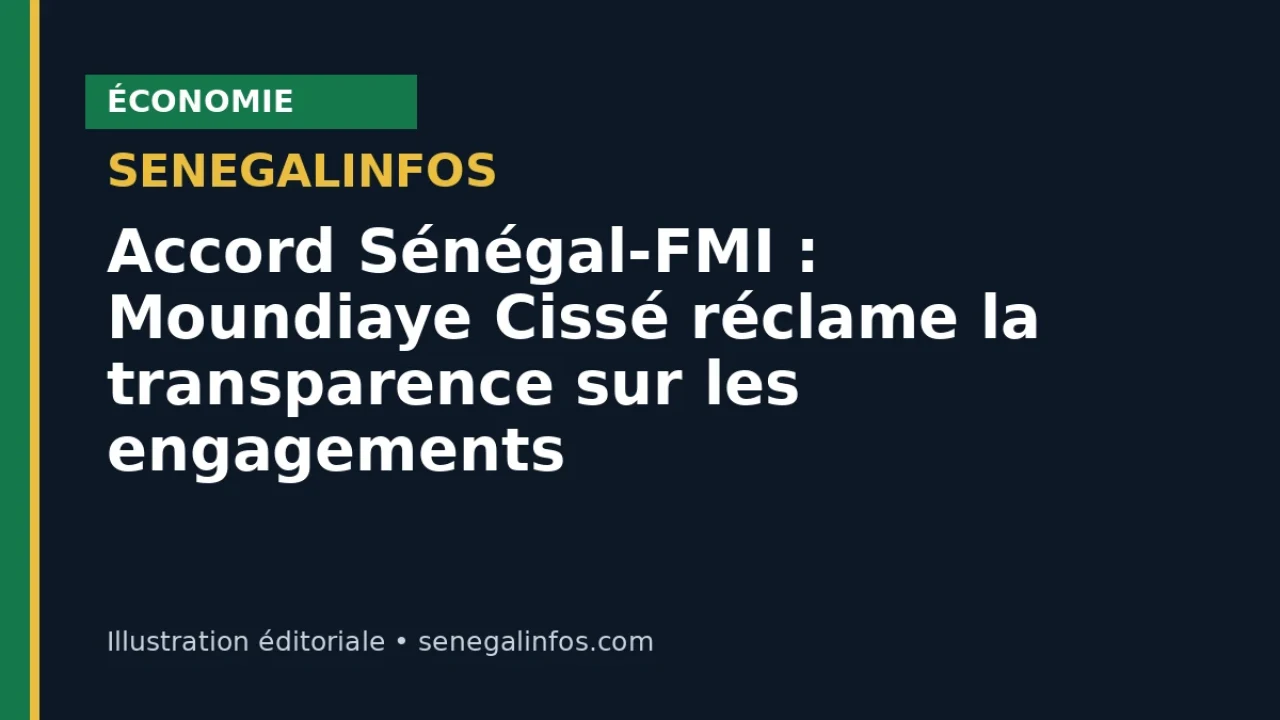 Accord Sénégal-FMI : Moundiaye Cissé réclame la transparence sur les engagements