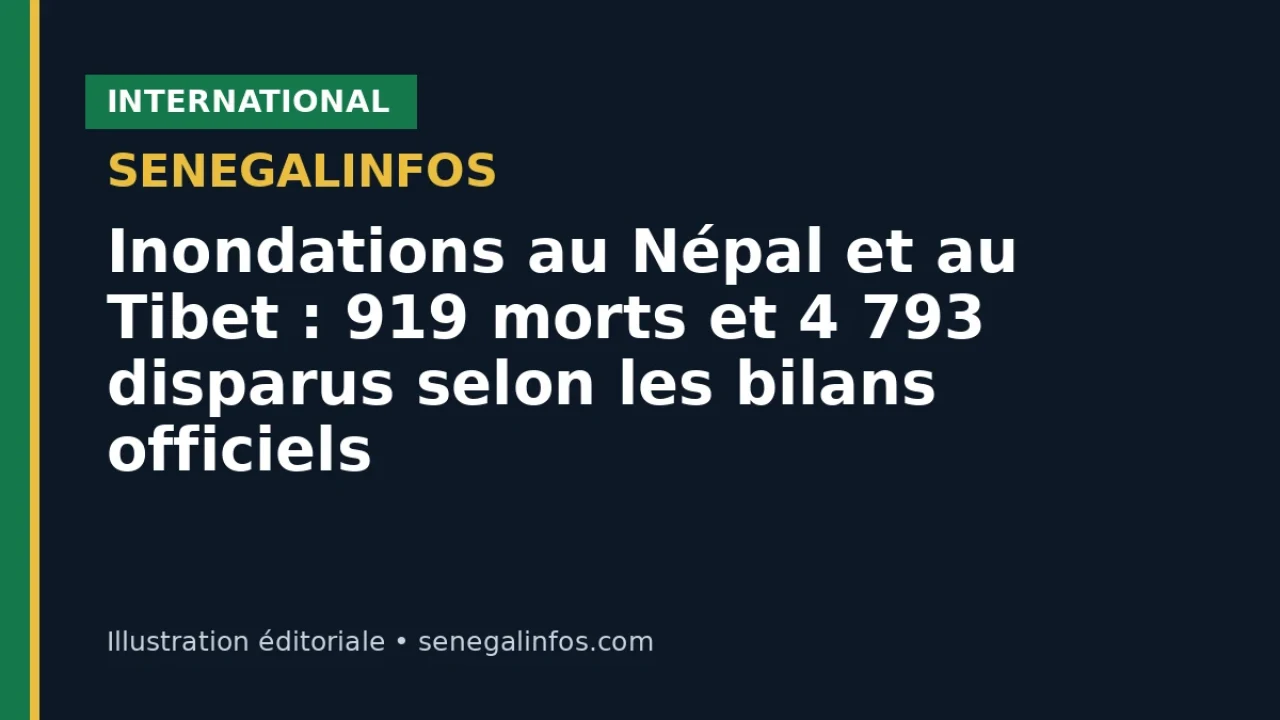 Inondations au Népal et au Tibet : 919 morts et 4 793 disparus selon les bilans officiels