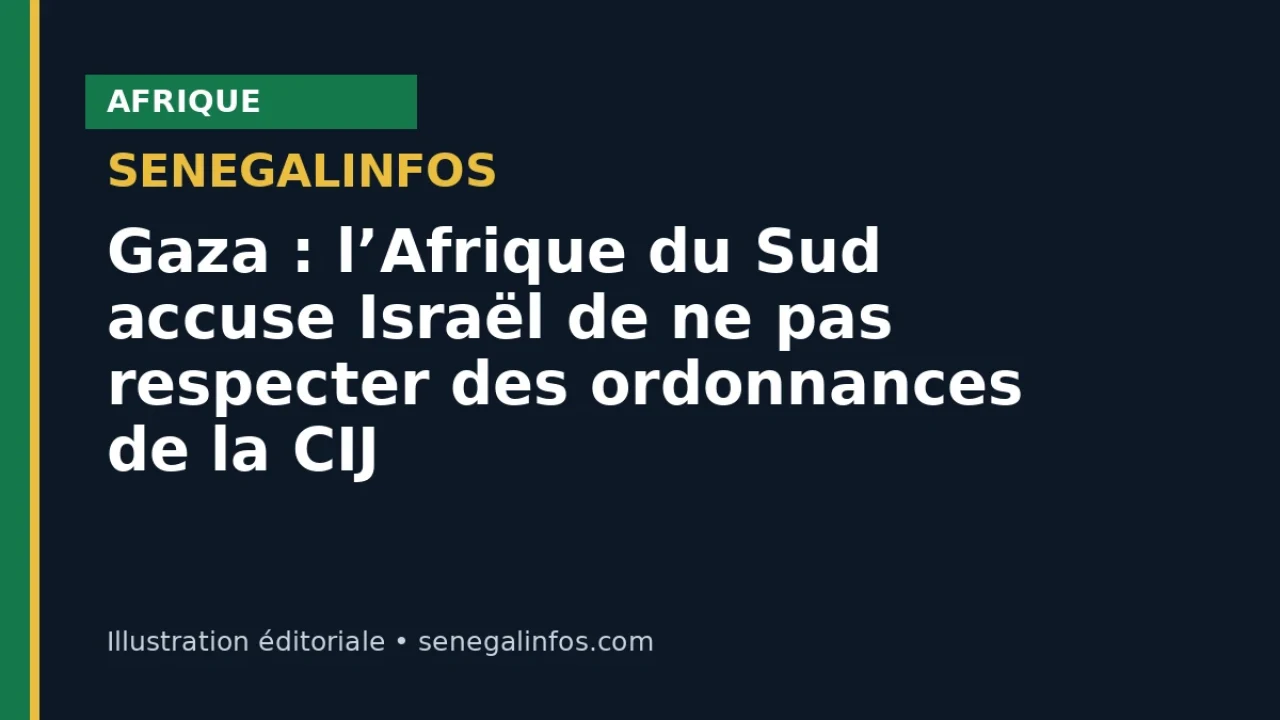 Gaza : l’Afrique du Sud accuse Israël de ne pas respecter des ordonnances de la CIJ