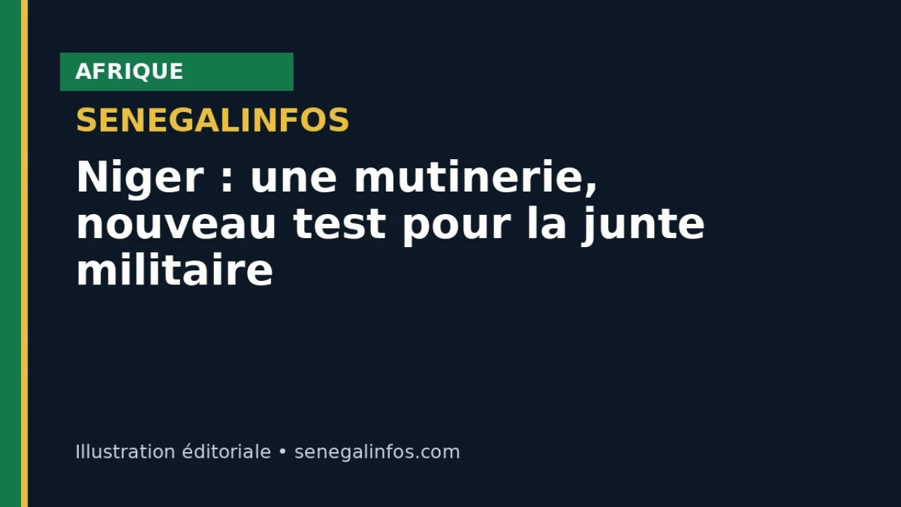 Niger : une mutinerie, nouveau test pour la junte militaire