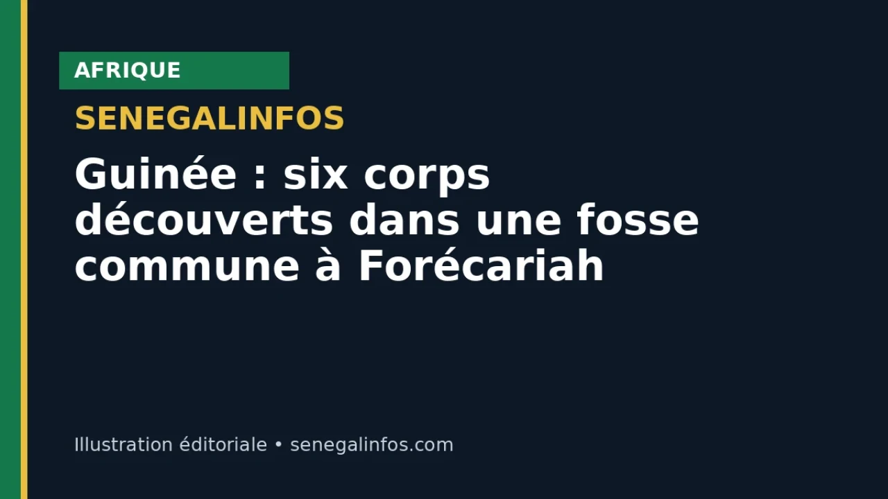 Guinée : six corps découverts dans une fosse commune à Forécariah