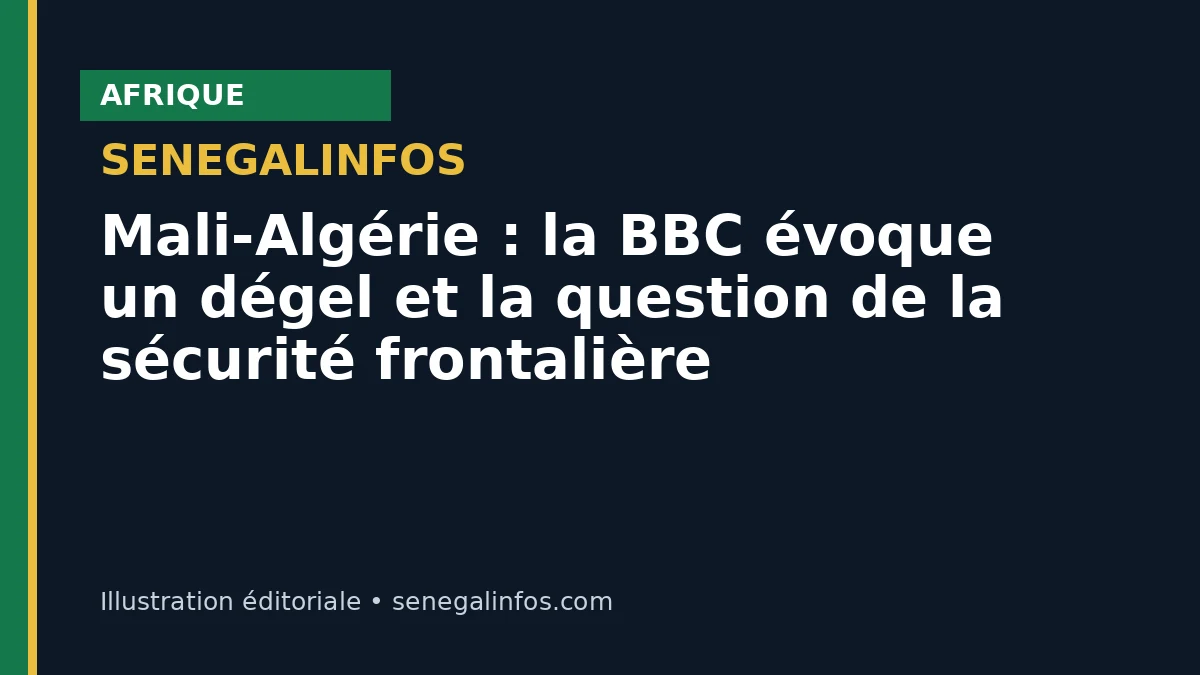 Mali-Algérie : la BBC évoque un dégel et la question de la sécurité frontalière