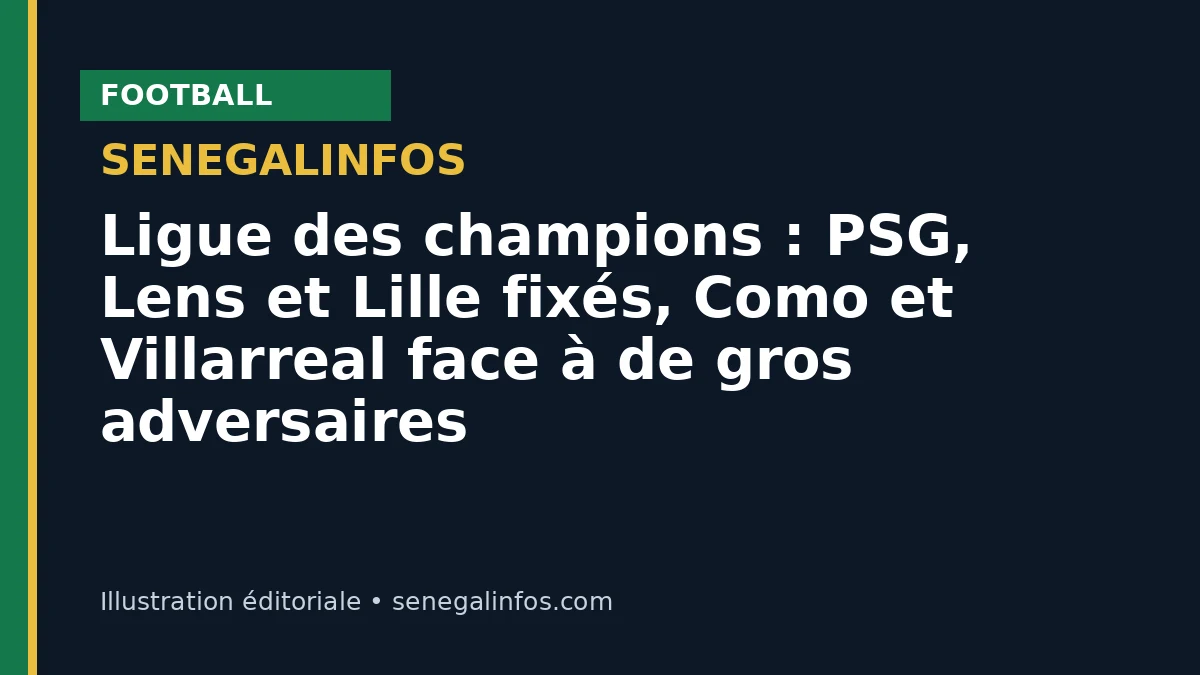 Ligue des champions : PSG, Lens et Lille fixés, Como et Villarreal face à de gros adversaires