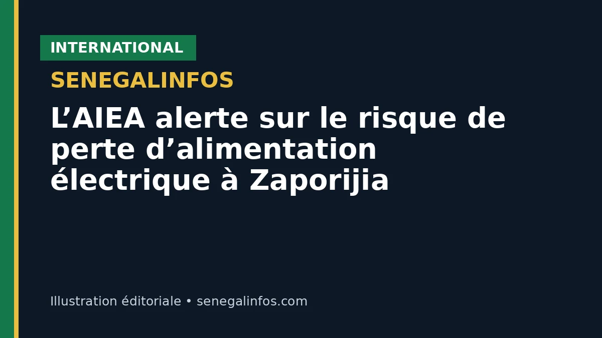 L’AIEA alerte sur le risque de perte d’alimentation électrique à Zaporijia